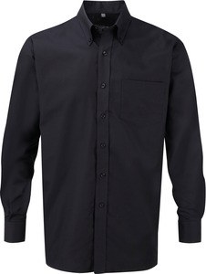 Russell Collection RU932M - Långärmad Oxfordskjorta Black