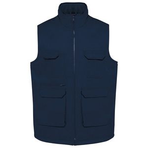 WK. Designed To Work WK607 - Unisex padded multi-pocket polycotton vest Navy