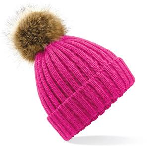 Beechfield B412 - FAKE FUR POM POM THICK BEANIE